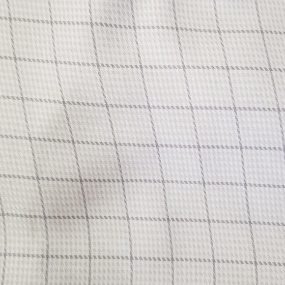 White & Gray Men's Check Button Up Non Iron - Picture 3 of 4